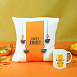 Wishes of Diwali Cushion and Mug