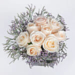 Kenooz Elegant Gift Set 9 White Roses with Perfumes & Bakhoor