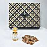 Luxurious Alghawaly Oud Box with Elegant Red Rose Bouquet