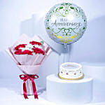 Anniversary Combo | Candle Cake With Bouquet n Balloon