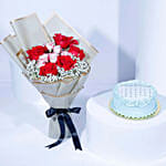 Calendar Candle Cake n Rose Bouquet