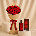 Davidoff Hot Water Perfume & Luxurious Red Rose Bouquet