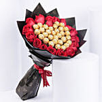 Red Roses N Rocher Chocolate Bouquet
