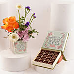 New Year Celebration Flower & Chcoolate Combo