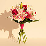 Pink Lily & Baby Rose Bouquet - Fragrant Embrace
