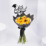Yellow & Orange Roses Bouquet for Graduation
