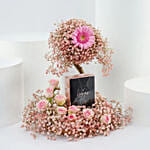 YSL Black Opium Perfume For Women With Pink Flowers