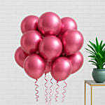 10 Pink Metallic Helium Filled Balloons