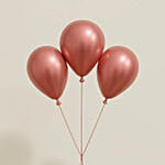 3 Pink Metallic Helium Filled Balloons