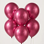 6 Pink Metallic Helium Filled Balloons