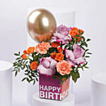 Birthday Flower Vase with Balloon