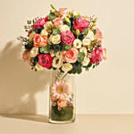 Fresh Purple Roses Vase Arrangement