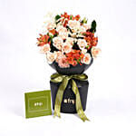 Peach Roses and Lisianthus Flowers