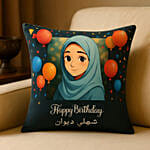 Personalise Your Ghibli Brithday Balloons Cushion