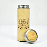 Smile More Worry Less Engraved Bamboo Water Bottle