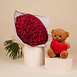 The Grand Red Rose Elegance With Teddy