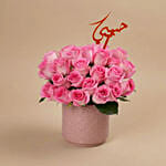 Charming 18 Roses Gift Vase for With Topper