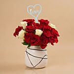 Modern Valentine Romance Vase With Topper