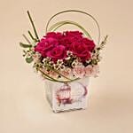 Eid Joy Dark Pink Roses Vase