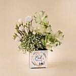 Eid Mubarak White & Green Floral Vase