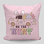 هدايا عيد الفصح - وسادة وردية جميلة مطبوعة مسبقاً