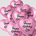 10 Heart Shaped Customized Text Pink Balloons
