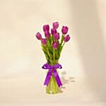 10 Purple Tulips Arrangement