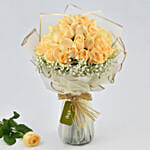 100 Peach Roses Designer Bouquet