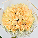 100 Peach Roses Designer Bouquet