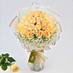 100 Peach Roses Designer Bouquet