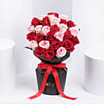 15 red and 15 Pink Roses Sleeve Bouquet
