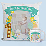 كومبو عيد الميلاد الأول كوب و وسادة مخصصة