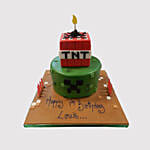 2 Tier Minecraft Red Velvet Cake