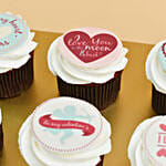 3 Pink 3 Red Roses Valentine Bouquet With Cupcake