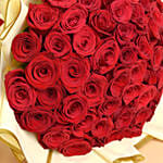 50 Valentines Roses Bouquet With Cake