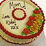 50th Birthday Flowers Decked Vanilla Cake