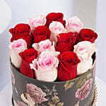 7 Red 7 Pink Rose In Printed Box