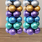 Age Number Chrome Balloons Pillar