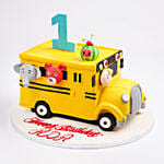 Animals in Bus Kids Birthday Red Velvet Cake