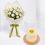 April Birthday Daisy Bouquet With Cake