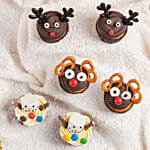 Assorted Christmas Cup Cakes Set of 6