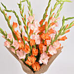 August Birthday Gladiolus Flowers Bouquet and Cake