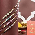 Aura Beadwork Rakhi Set Of 2 And 24 Pcs Ferrero Rocher