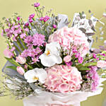 Baby Girl Balloons with celebration Flowers Bouquet