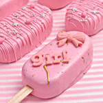 6 قطع كيك بوبسيكل بالشوكولاته للمولودة الجديدة بنت