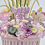 Baby Girl Flowers Wishes Basket