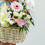 Basket Arrangement Of Gorgeous Flowers