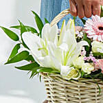 Basket Arrangement Of Gorgeous Flowers
