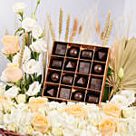 Basket of Flowers and Belgian Chocolates