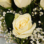 Beautiful Bunch of 5 White Roses